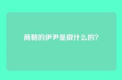 商朝的伊尹是做什么的？