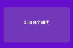 沂河哪个朝代