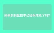 商朝的制盐技术已经很成熟了吗？