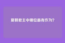 夏朝君主中哪位最有作为？