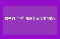夏朝的“书”是用什么笔书写的？