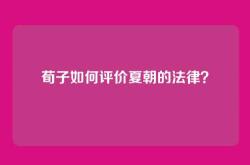 荀子如何评价夏朝的法律？