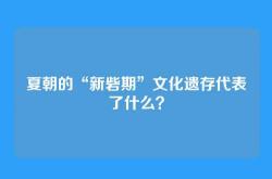 夏朝的“新砦期”文化遗存代表了什么？