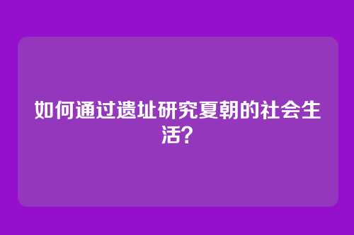 如何通过遗址研究夏朝的社会生活？
