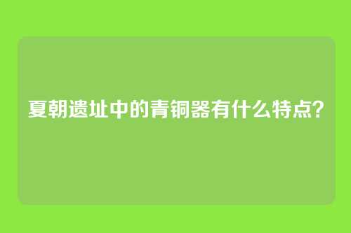 夏朝遗址中的青铜器有什么特点?