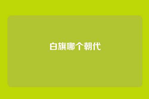 白旗哪个朝代