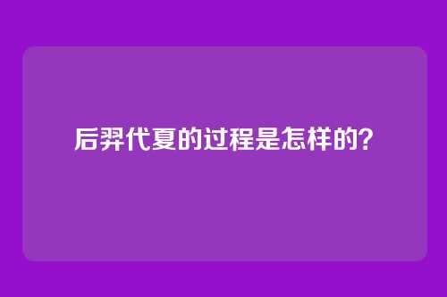 后羿代夏的过程是怎样的?