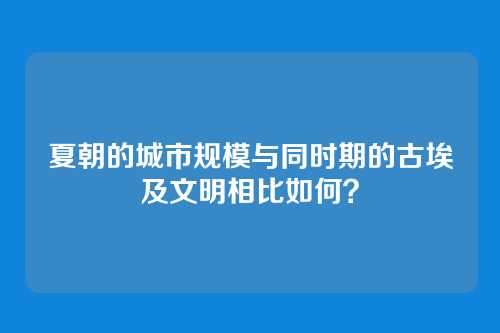 夏朝的城市规模与同时期的古埃及文明相比如何?