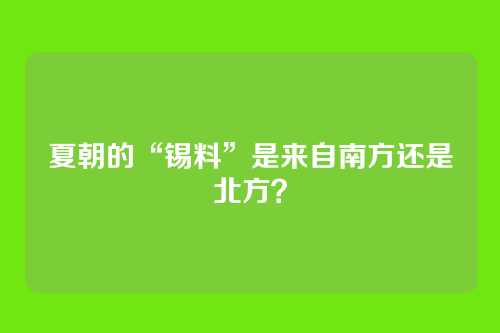 夏朝的“锡料”是来自南方还是北方？