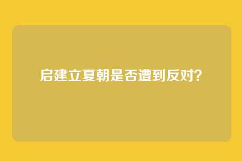 启建立夏朝是否遭到反对？