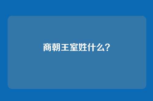 商朝王室姓什么?