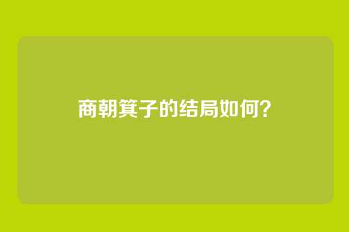 商朝箕子的结局如何？
