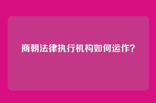 商朝法律执行机构如何运作？